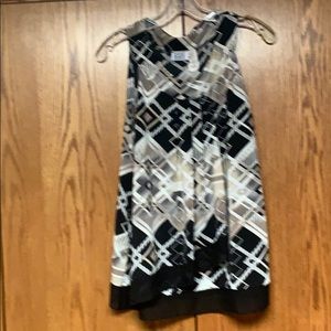 Geometric Black Tan and brown Top